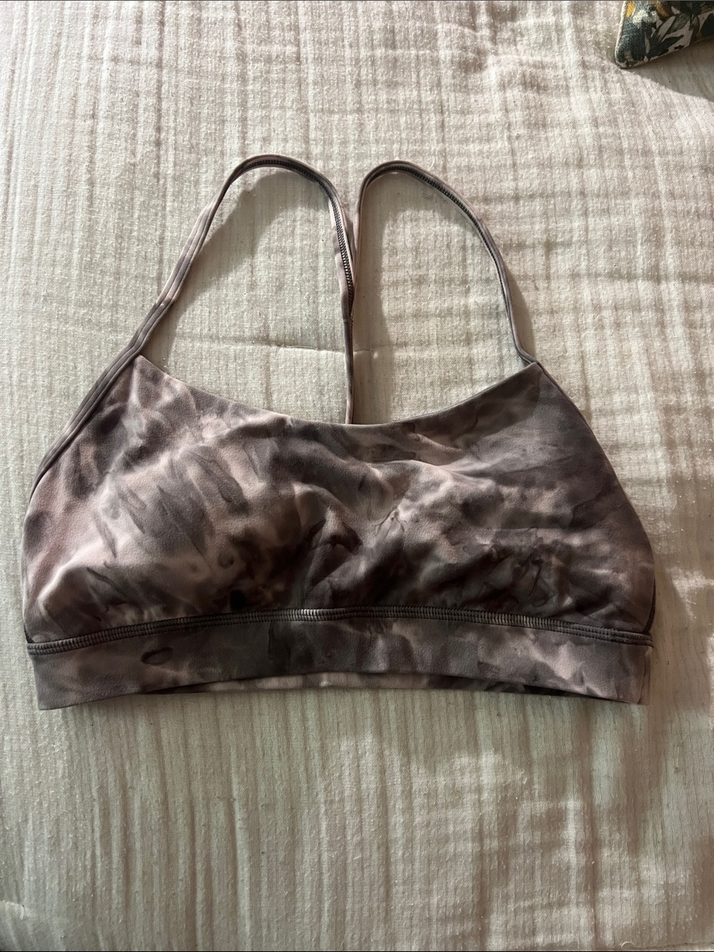 Lulu lemon Y Seamless Tie-Dye bra - Taupe and pink tie dye - Picture 1 of 3